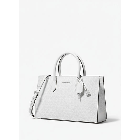 Michael Kors Structured Handbag White (30R5SETS2B-OPTIC-ALUMINIUM) Women