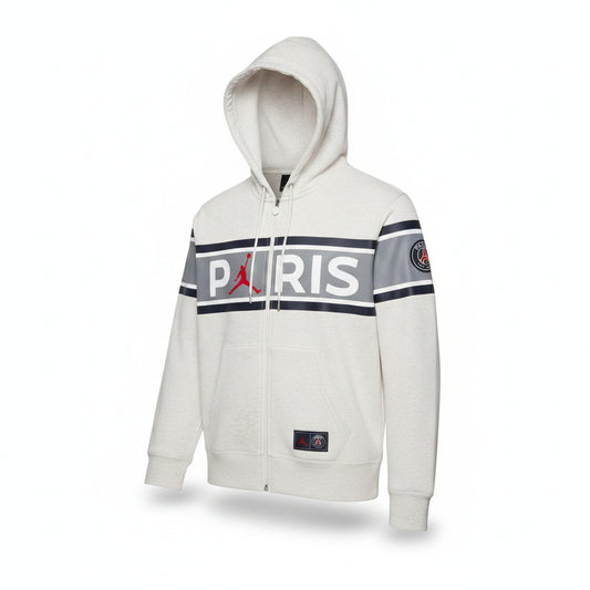 Nike Paris Jordan Zip-Up Hoodie White Grey, Men