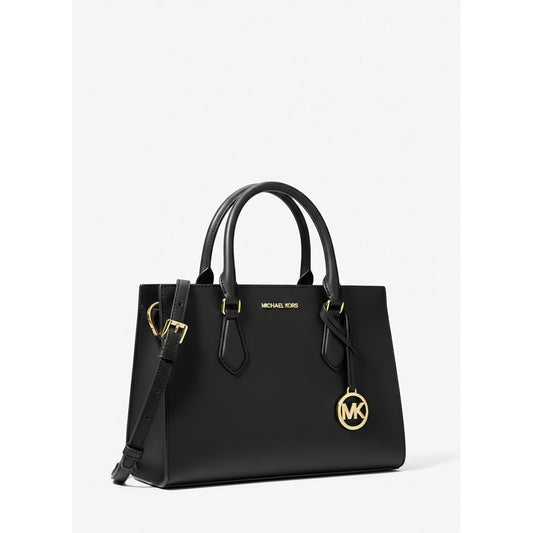 Michael Kors Black Leather Structured Satchel Handbag (35S3G6HS2L-BLACK) Women
