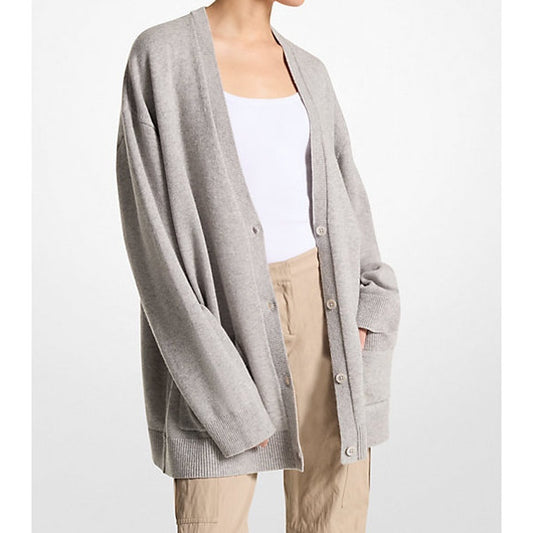 Michael Kors Oversized Button Cardigan Grey, Women