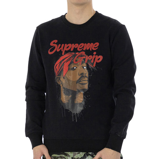 Supreme Grip Portrait Print Crewneck Sweatshirt Black (LM2210543SPR-BLACK), Men
