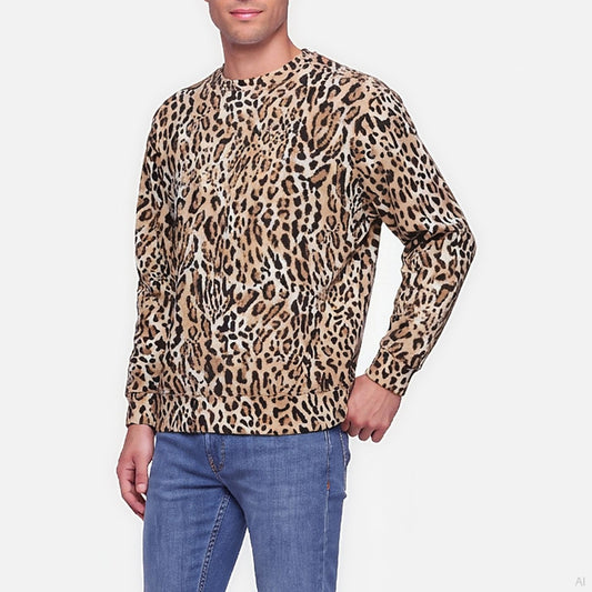 Moschino Leopard Print Sweatshirt Beige (A17039419-1888), Men