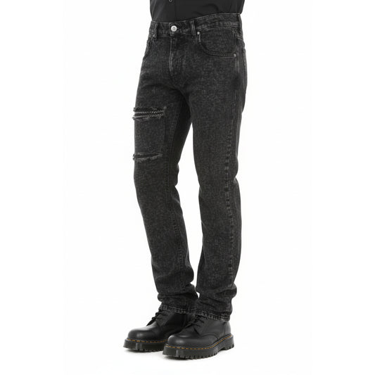 Moschino Distressed Acid Wash Jeans Black (J03537023-0555), Men