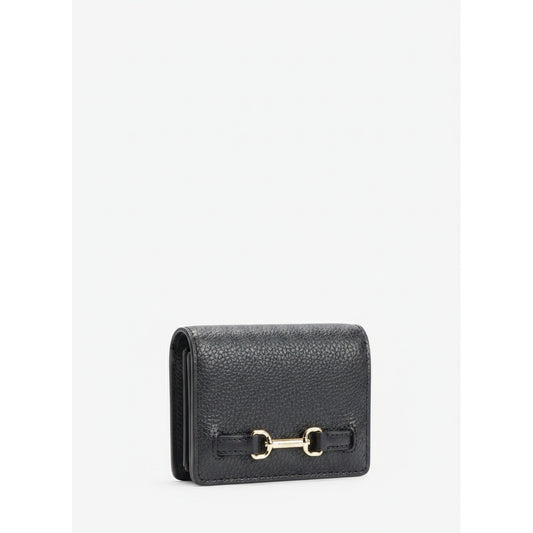 Michael Kors Black Leather Compact Wallet, Women