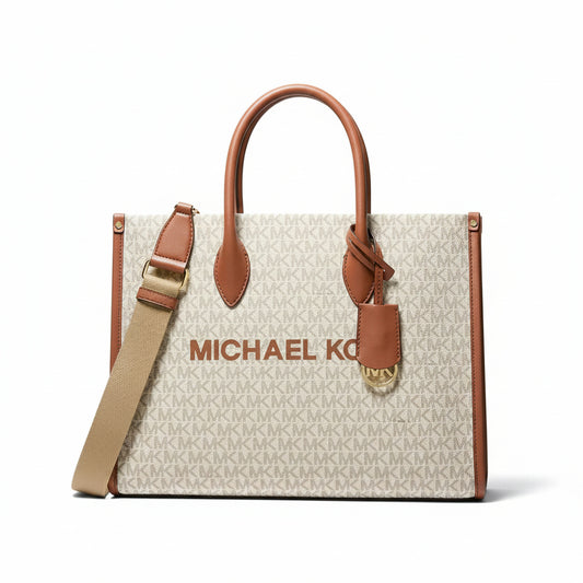 Michael Kors Logo Print Tote Bag Vanilla, Women