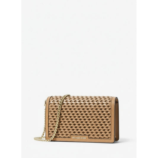 Michael Kors Jet Set Woven Crossbody Bag Brown (32T4GJ6C8L-LUGGAGE) Women
