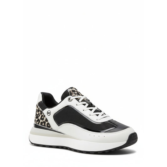 Michael Kors Leopard Print Sneakers Black White (43T4ARFS3L-BLACK-COMBO) Women