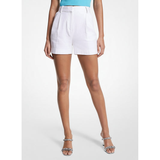 Michael Kors High Waisted Pleated Shorts White (MS330129BA-WHITE) Men