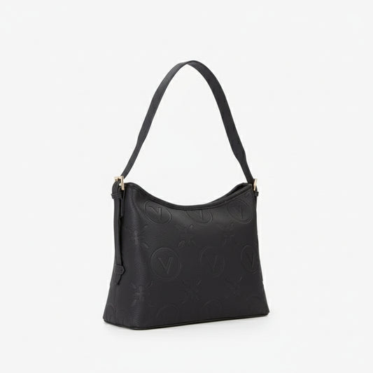 Mario Valentino Embossed Logo Shoulder Bag Black (VBS8ZG07-001) Women