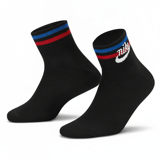 Nike Black Striped Crew Socks, Unisex