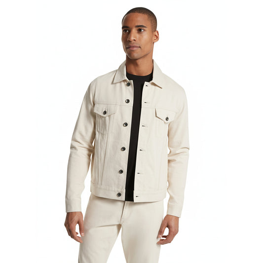 Michael Kors Beige Denim Jacket Set (CS4906KBK8-ECRU) Men