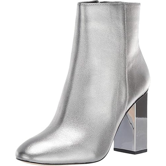 Michael Kors Cara Metallic Ankle Boots Silver, Women