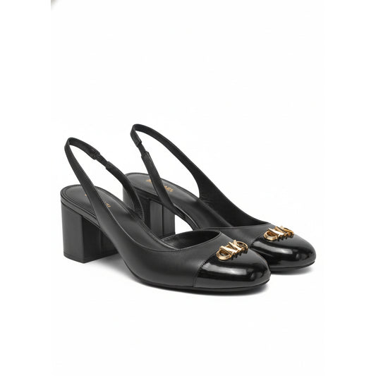 Michael Kors Black Slingback Cap Toe Pumps (40R5PLMP1L-BLACK) Women