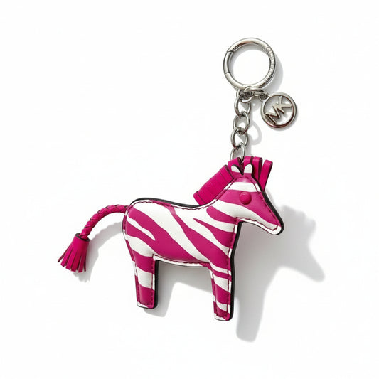 Michael Kors Zebra Print Horse Keychain Pink, Women