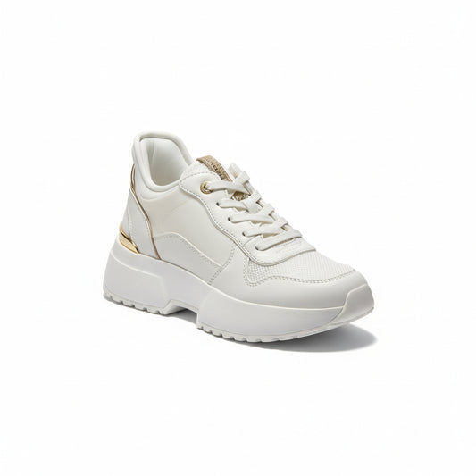 Michael Kors White Platform Sneakers Gold (49R3MUFS1D-WHITE) Women