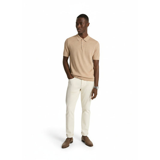 Michael Kors Beige Knit Polo Shirt (CT460C47AP-KHAKI-MELANGE) Men