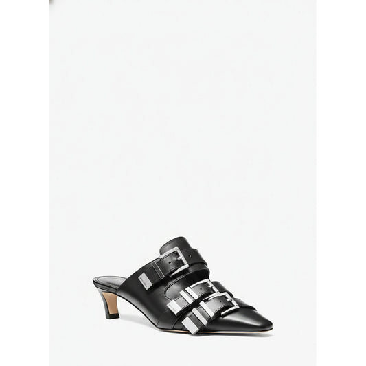 Michael Kors Buckle Strap Pointed Mules Black, Women