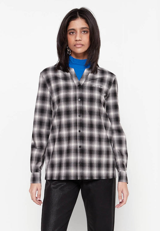 KARL LAGERFELD FLANNEL BLOUSE Grey (ZZO27Y825-C00) Women