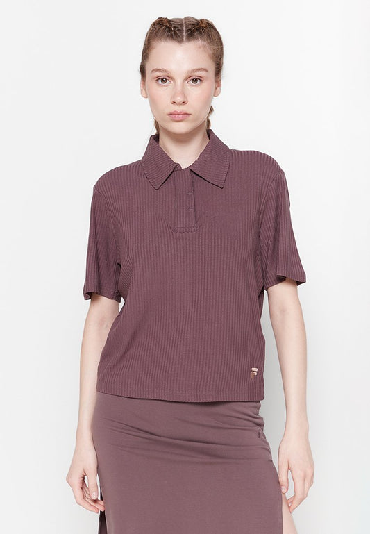 Fila CAGLIARI cropped polo shirt Brown (ZZO2EB205-I00) Women