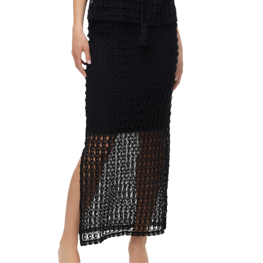 Vero Moda Dylie HW Long Woven Skirt (10330941-BLACK) Women