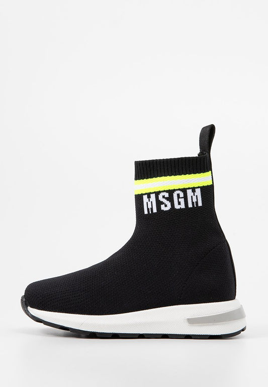 CONTRASTING PRINTED LOGO HIGH SOCK SNEAKERS Kids Unisex