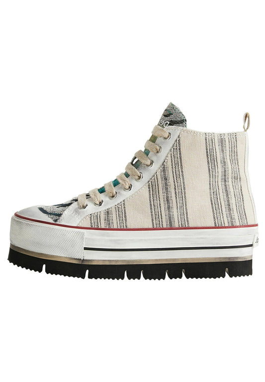 Desigual Striped high-top sneakers Multi-Coloured (DE111A06Y-T11) Women