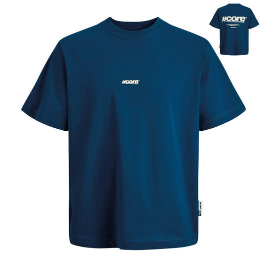 Jack & Jones Club Back Text Print SS Shirt (plussize) (12297261-POSEIDON) Men