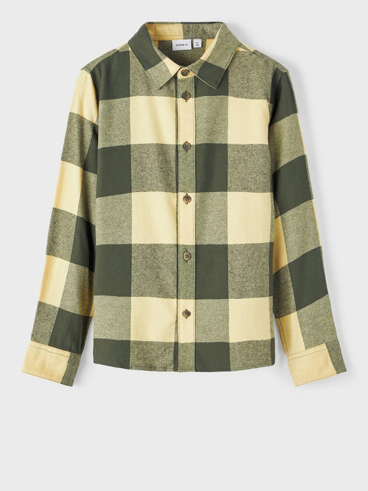 Name It Plaid Flannel Shirt Liman Green (13218827-3768808) Kids
