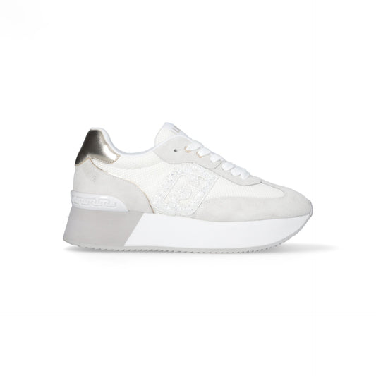 DREAMY 02 - SNEAKER COW SUEDE/LAMINATED PURITY/LIGHT GOLD Women