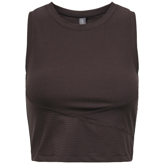 Only Play Homie Seamless Cropped Rib Sports Top (15354525-CHOCOLATETO) Women