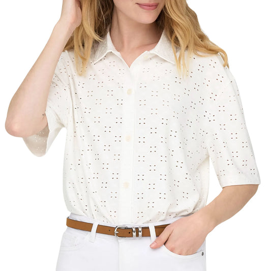 JDY Cathinka Button Top (15364580-CLOUDDANCER) Women