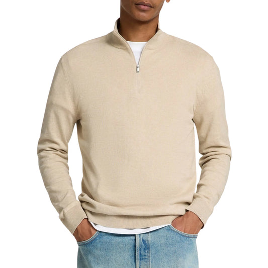 Selected Berg Half Zip Pullover (16074687-OATMEAL) Men
