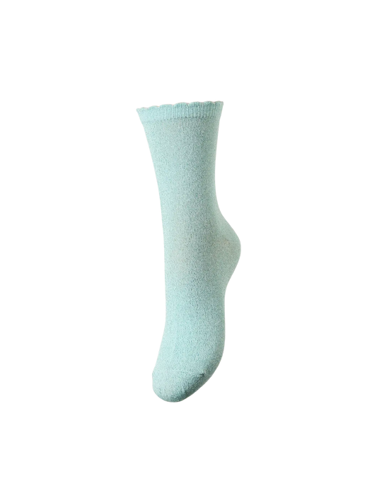 Sebby Glitter Long Socks Dusty Aqua (17078534) Women