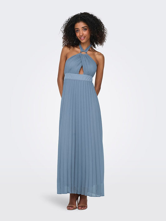 ONLY Pleated Dress Light Blue Women