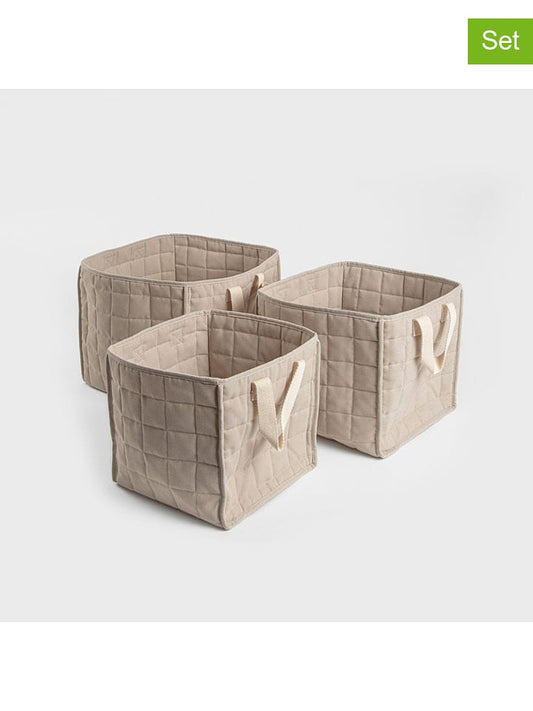 Homla 3-Piece Set: Storage Baskets "Ersen" Beige (W)33 x (H)30 x (D)33 cm Unisex