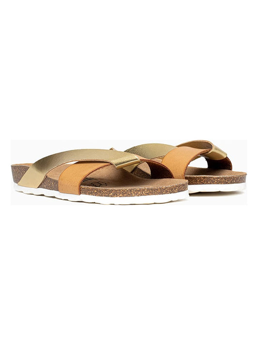 Sunbay Mules "Rita" Camel / Gold Women