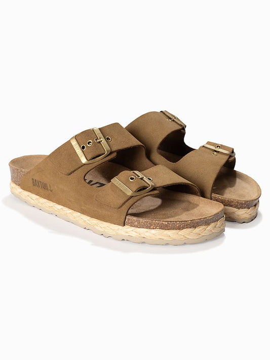 BAYTON Leather Mules "Atlas" Light Brown Women