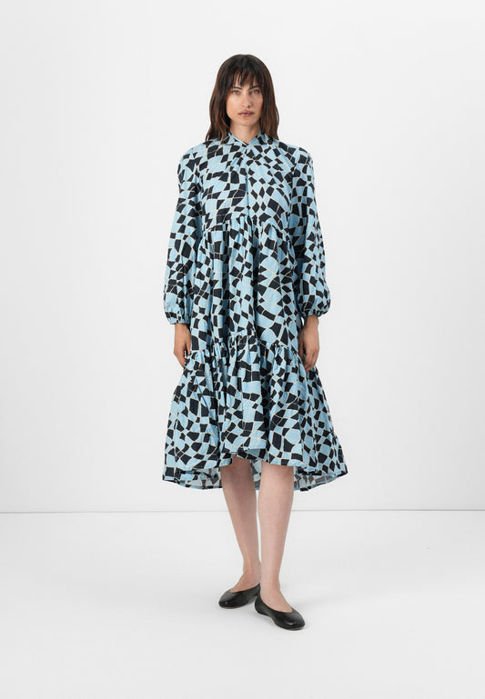 Midi cotton dress with all over print Women