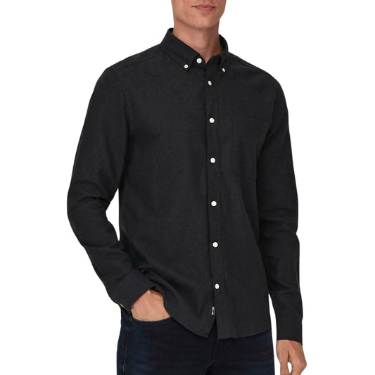 Only & Sons Gudmund Solid Classic Shirt (22027307-BLACK) Men
