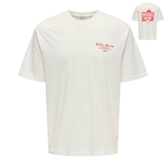 Only & Sons Rylan Record Relaxed Shirt (22034174-CLOUDDANCER) Men