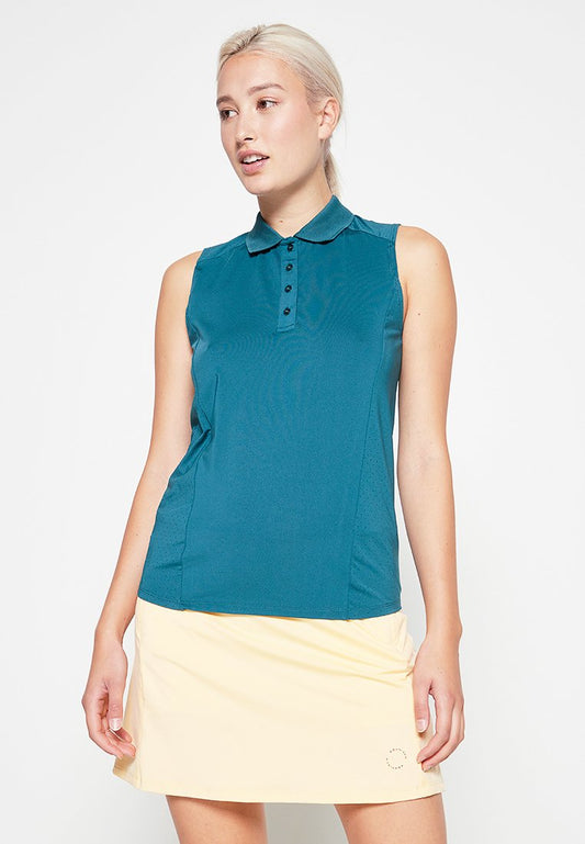Röhnisch Rumi Sleeveless Polo Shirt Dark Green (ZZO222406-M00) Women