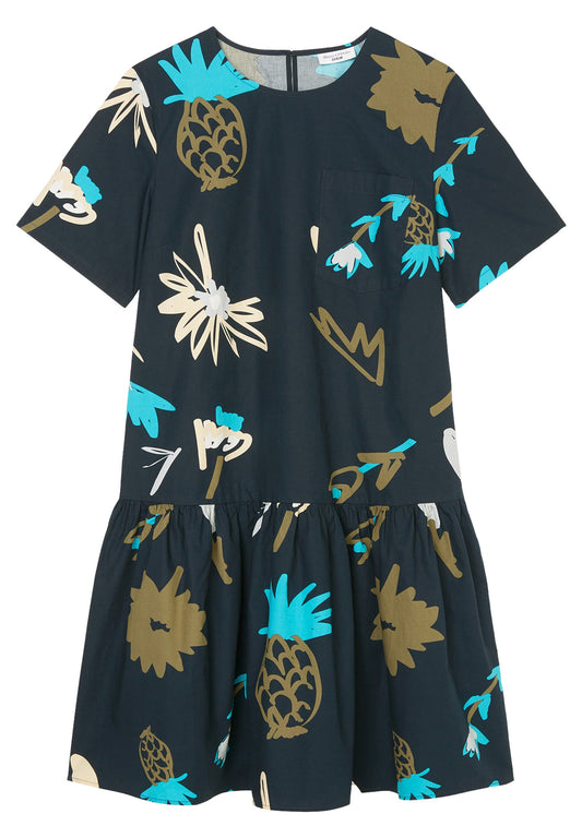 Marc O'Polo DENIM Popeline-Kurzarm-Kleid aus reiner Bio-Baumwolle Women