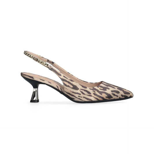 SANDIE 08 - SLING BACK PRINTED SATIN LEOPARD Women