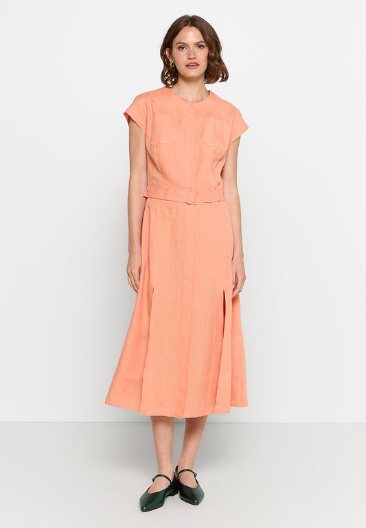 Ivko Solid Dress with Slits Orange (ZZO2PTS48-H00) Women