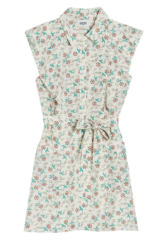 Claudie Pierlot Dress fleurie à volants Off-White (CLA21C07P-A11) Women