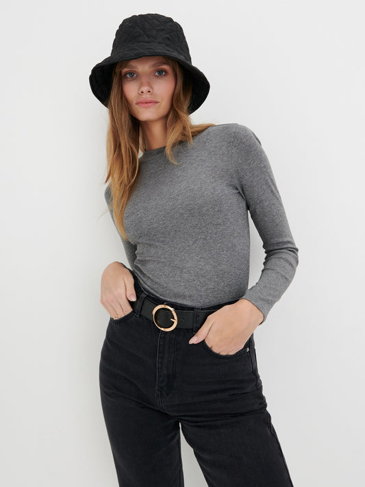 Sinsay Women long-sleeved T-shirts (2105F-9MM Gray)