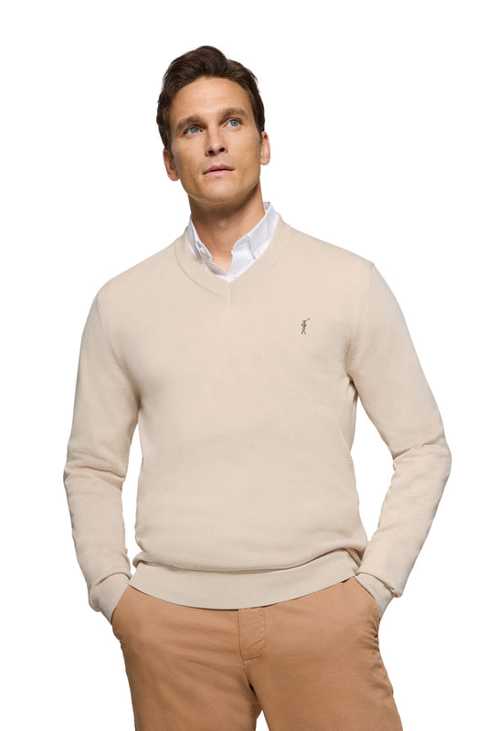 RIGBY GO V NECK BEIGE (44248) Men
