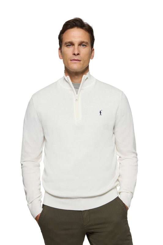RIGBY GO ZIPPER NECK ECRU (44255) Men