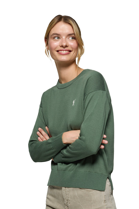 RIGBY GO U NECK W GREEN_LODEN (44338) Women