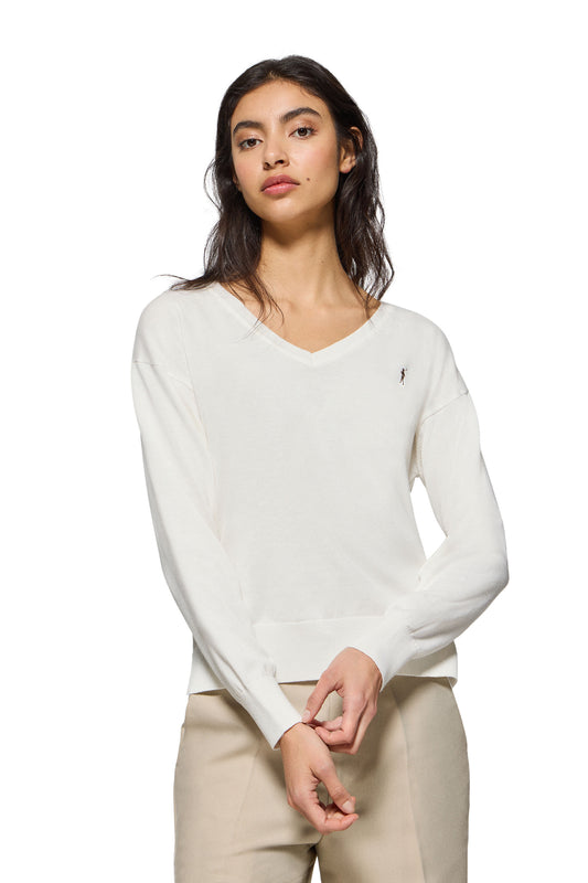 RIGBY GO V NECK W ECRU (44346) Women